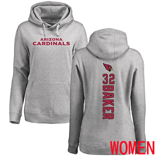 Arizona Cardinals Ash Women Budda Baker Backer NFL Football 32 Pullover Hoodie Sweatshirts